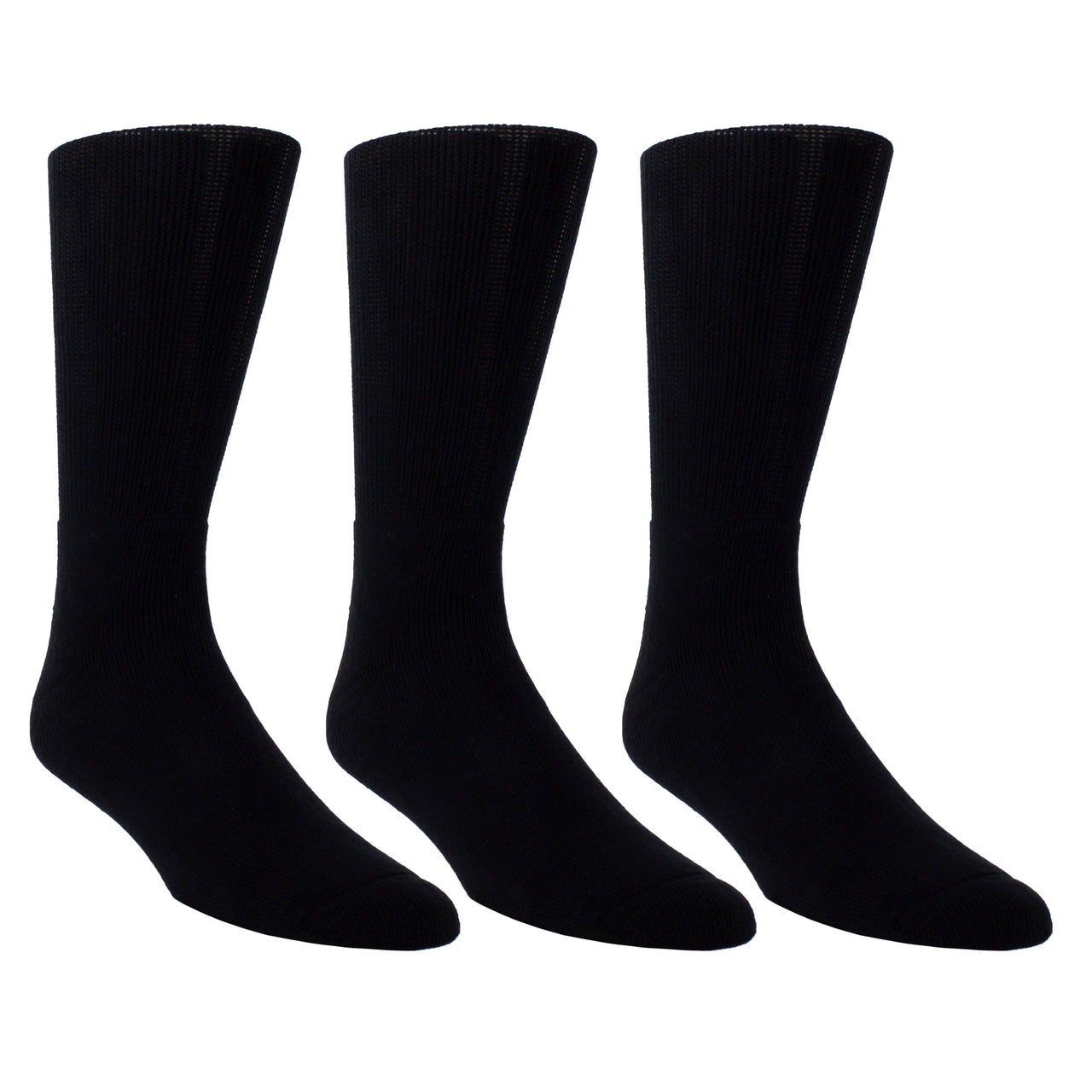 PERRI WELLNESS MENS NON-BINDING COTTON CREW, 3 PAIR