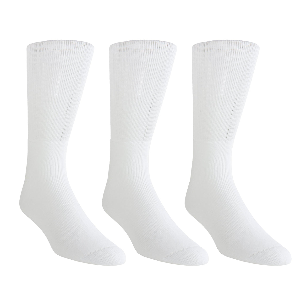 PERRI WELLNESS MENS NON-BINDING COTTON CREW, 3 PAIR