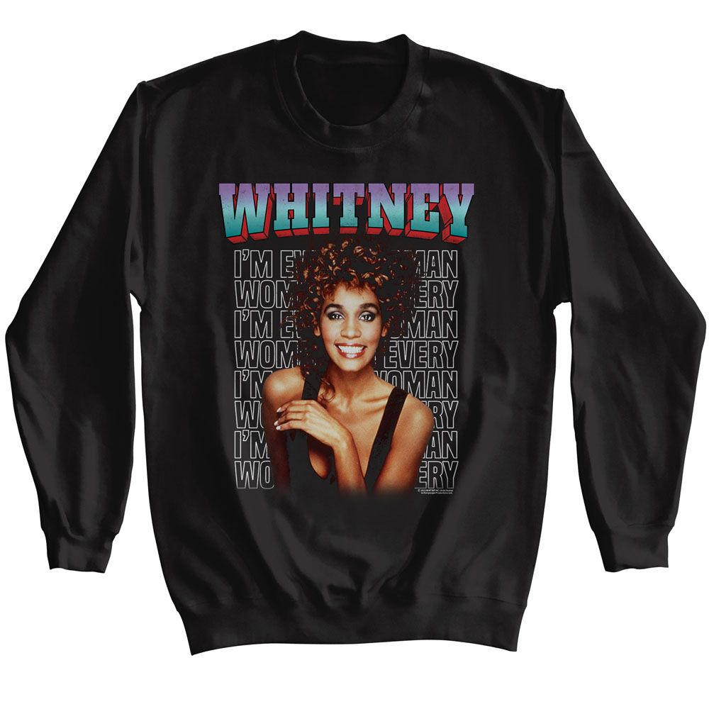 WHITNEY-WHITNEY EVERY WOMAN STACKED-BLACK ADULT L/S SWEATSHIRT