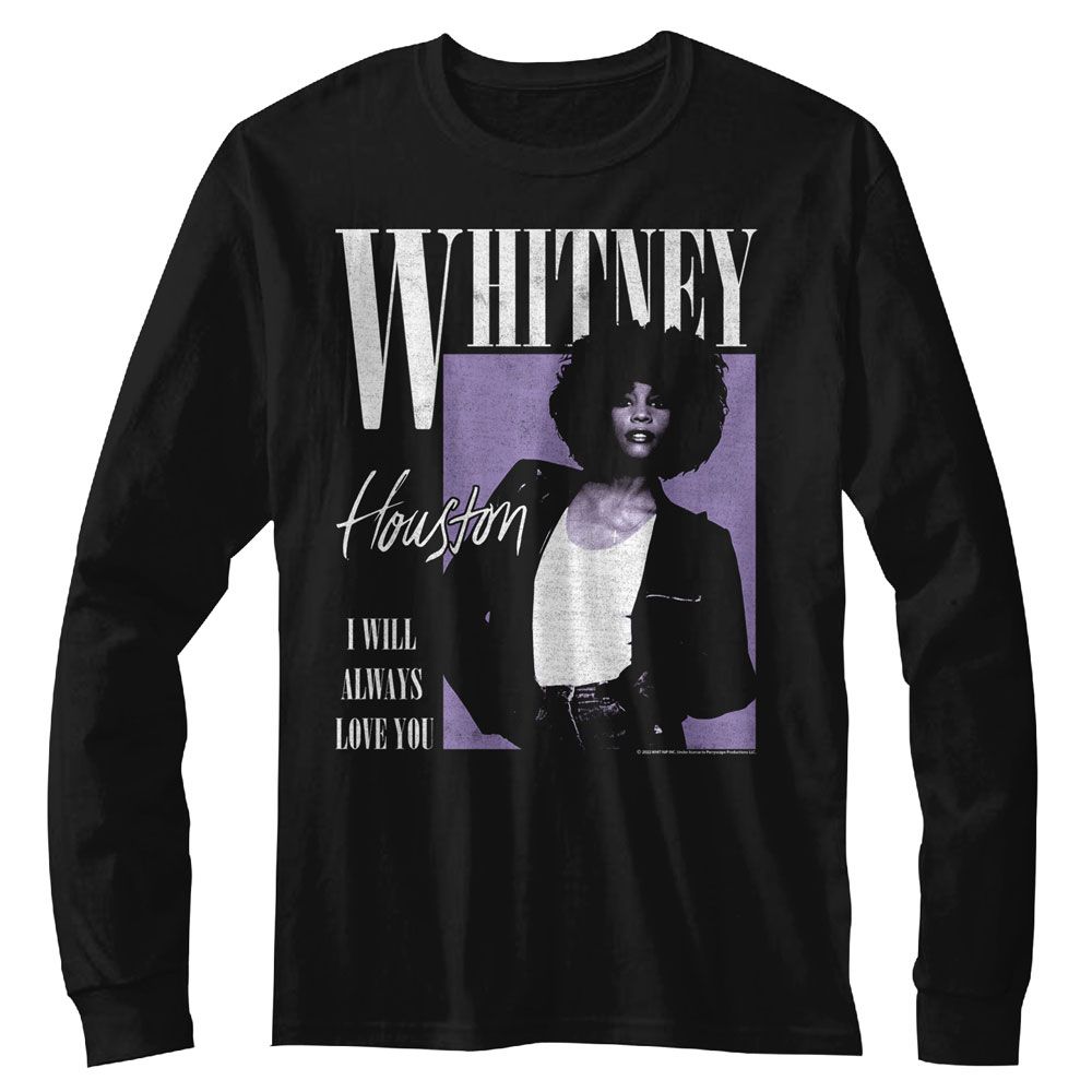 WHITNEY HOUSTON-WHITNEY HOUSTON ALWAYS LOVE YOU-BLACK ADULT L/S TSHIRT