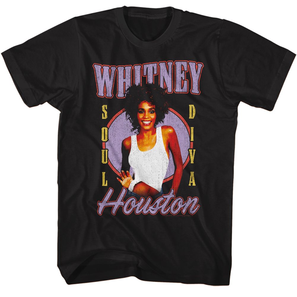 WHITNEY HOUSTON-WHITNEY SOUL DIVA-BLACK ADULT S/S TSHIRT