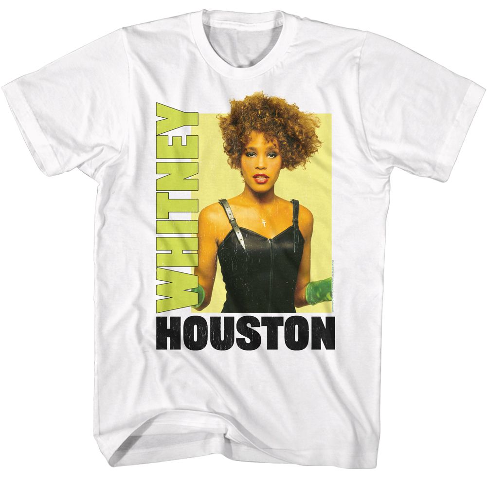 WHITNEY HOUSTON-WHITNEY WITH GLOVES BOX-WHITE ADULT S/S TSHIRT