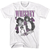 Thumbnail for WHITNEY HOUSTON-WHITNEY HOUSTON ORCHID COLLAGE-WHITE ADULT S/S TSHIRT