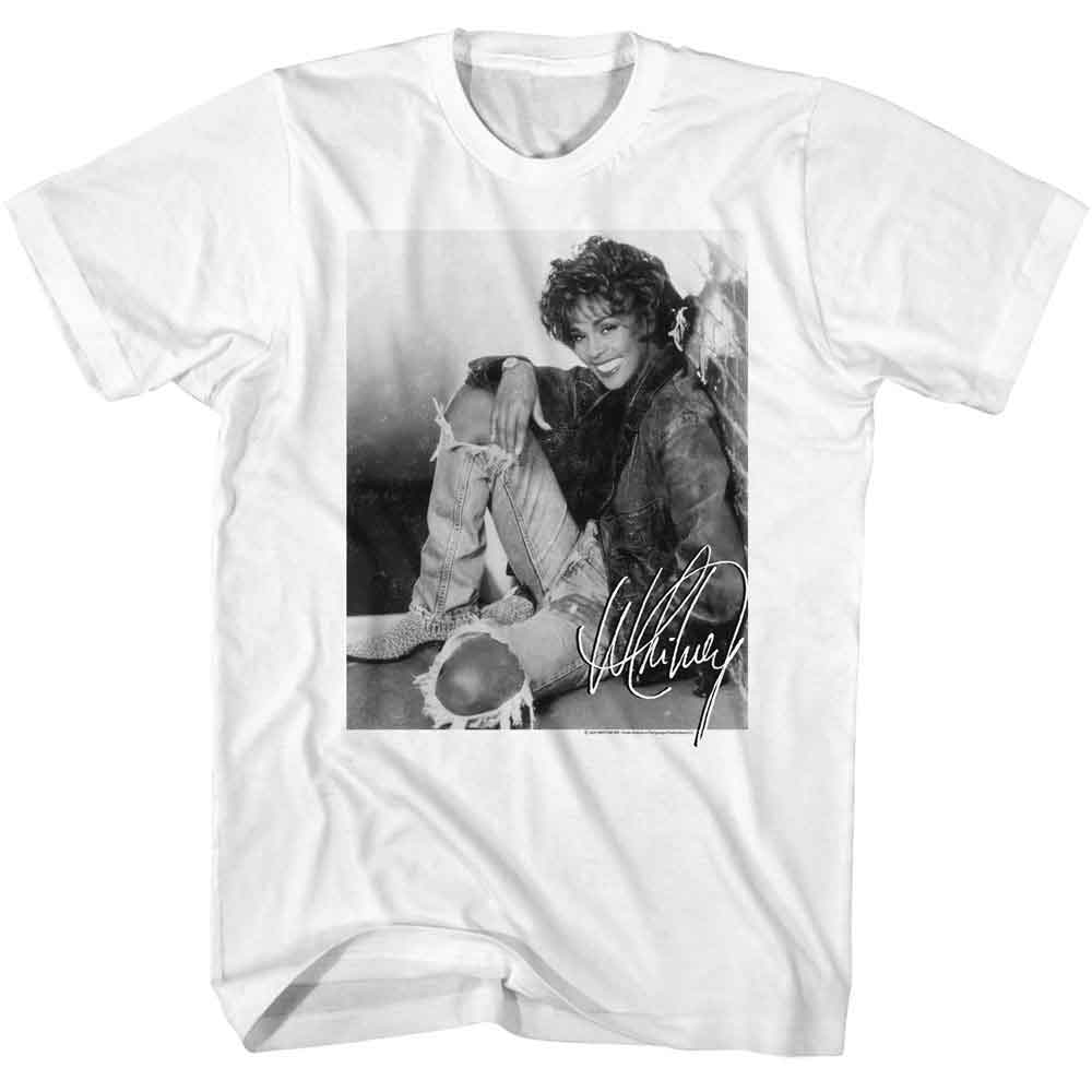 WHITNEY HOUSTON-WHITNEY HOUSTON SIGNATURE 4-WHITE ADULT S/S TSHIRT