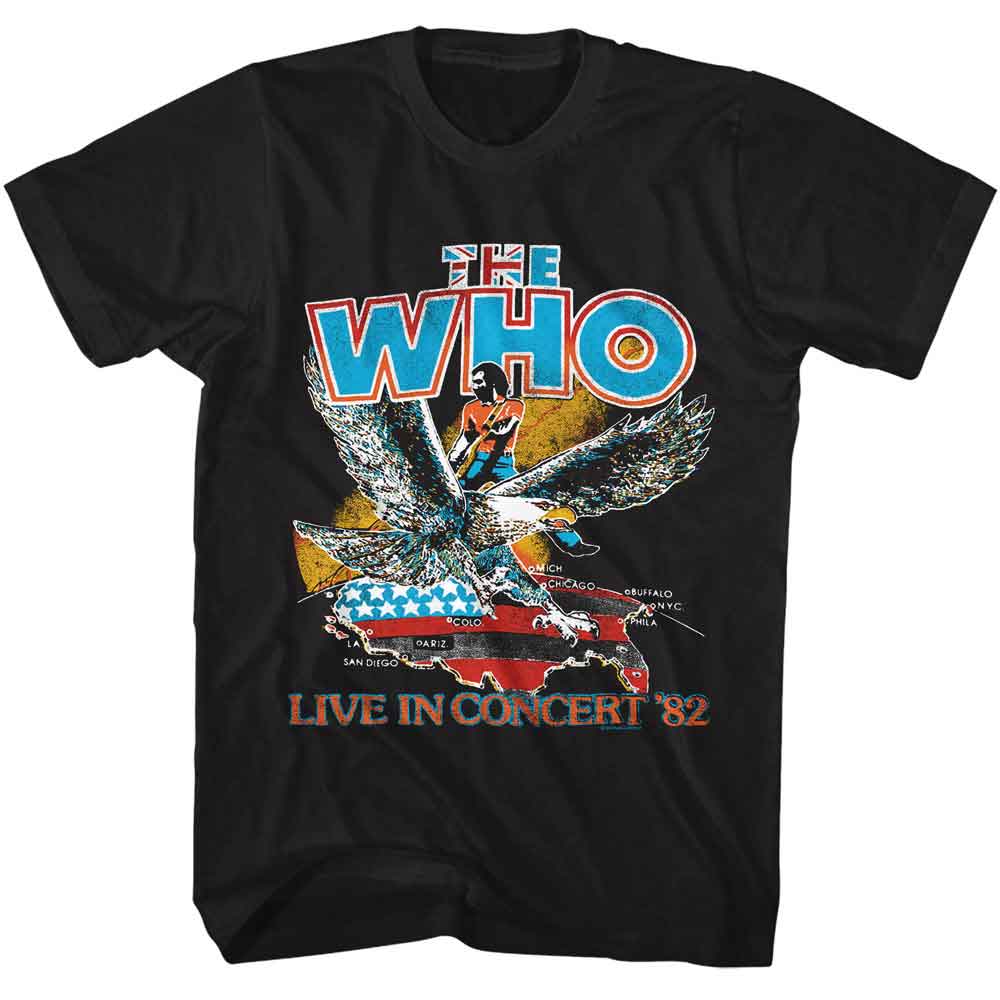 THE WHO-THE WHO LIVE IN 82-BLACK ADULT S/S TSHIRT