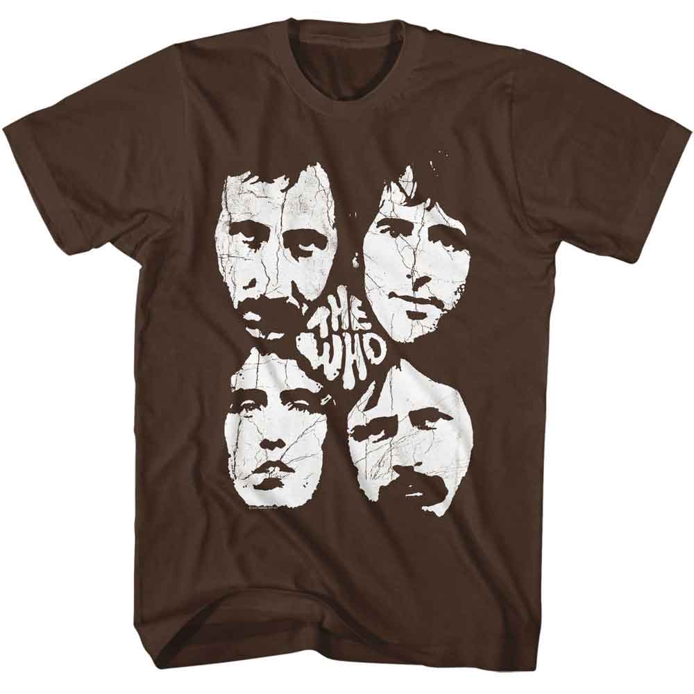 THE WHO-THE WHO FACES-DARK CHOCOLATE ADULT S/S TSHIRT