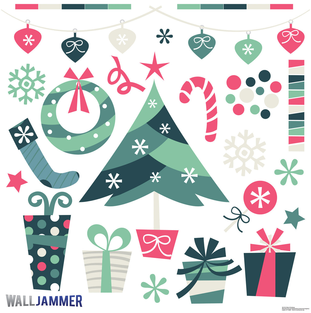Life-size Retro Christmas Wall Decal