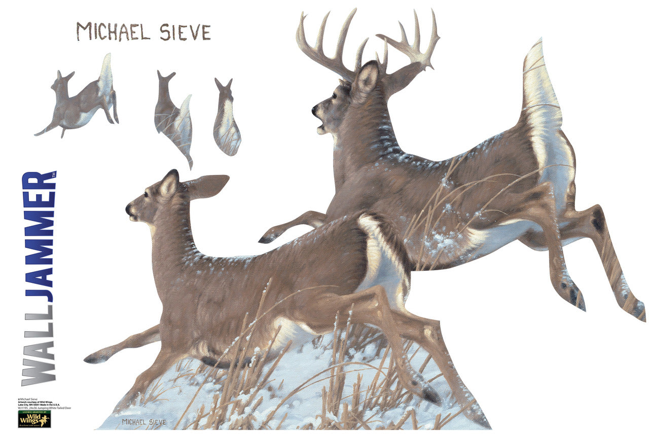 Jumping White-Tailed Deer Wall Decal
