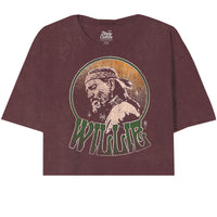 Thumbnail for WILLIE NELSON HEADBAND MINERAL WASH RUBY WINE OVERSIZED JUNIORS CROP