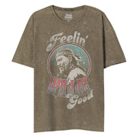 Thumbnail for WILLIE NELSON FEELIN GOOD MINERAL WASH ARMY GREEN S/S OVERSIZED JUNIORS TSHIRT