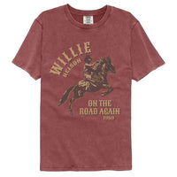 Thumbnail for WILLIE NELSON-WILLIE NELSON ON THE ROAD AGAIN-BRICK ADULT S/S COMFORT COLOR TSHIRT