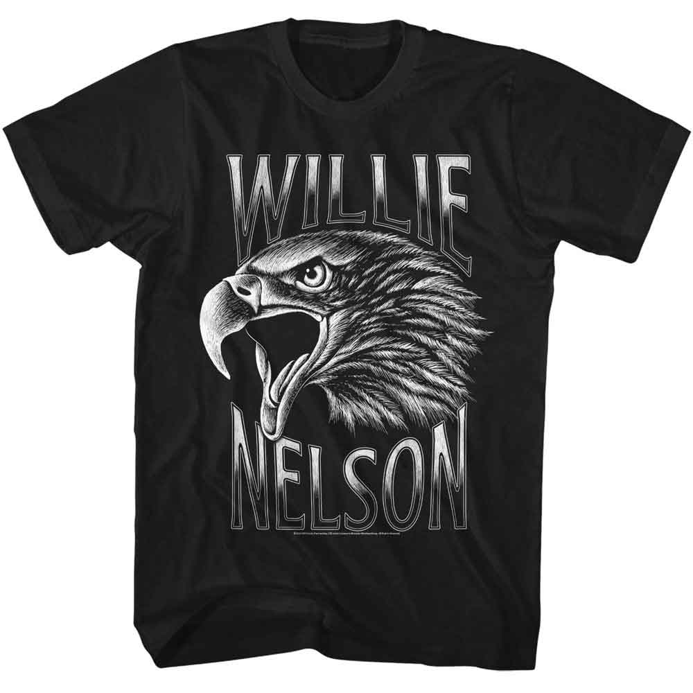 WILLIE NELSON-WILLIE NELSON SCREAMING EAGLE-BLACK ADULT S/S TSHIRT