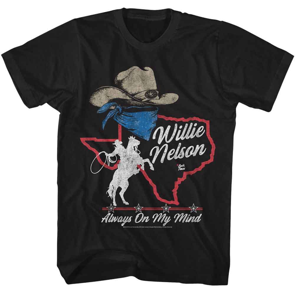WILLIE NELSON-WILLIE NELSON ALWAYS ON MY MIND-BLACK ADULT S/S TSHIRT
