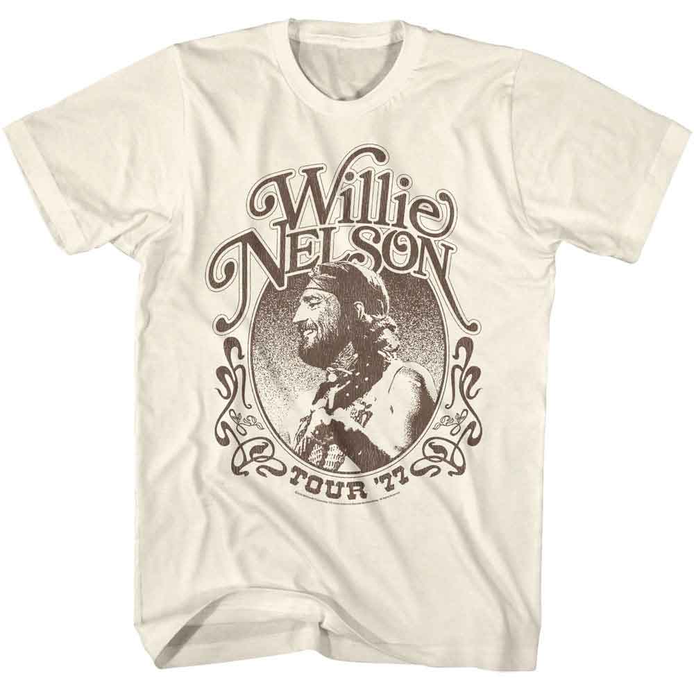 WILLIE NELSON-WILLIE NELSON TOUR 1977-NATURAL ADULT S/S TSHIRT