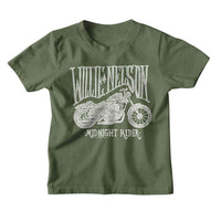 Thumbnail for Willie Nelson - Motorcycle Midnight Rider Youth T-Shirt