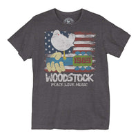 Thumbnail for WOODSTOCK AMERICANA HEATHER CHARCOAL UNISEX TSHIRT