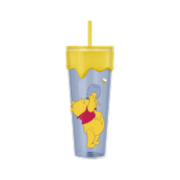 Thumbnail for Winnie The Pooh Eating Honey With Bees 26oz. Plastic Drip Tumbler – 12 pc ppk ($6.00 each)