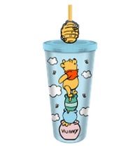 Thumbnail for Winnie the Pooh Honeypot Stack Beehive  24oz Plastic Cold Cup w/ Lid and Topper Straw – 12 pc ppk ($6.50 each)