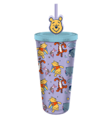 Winnie the Pooh Best Adventure Friends  24oz Plastic Cold Cup w/ Lid and Topper Straw – 12 pc ppk ($6.50 each)