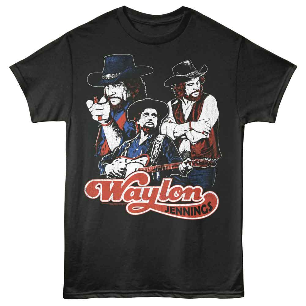 WAYLON JENNINGS-WAYLON JENNINGS COLLAGE-SMOKE ADULT S/S TSHIRT