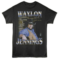 Thumbnail for WAYLON JENNINGS-WAYLON JENNINGS FADED BRICK-SMOKE ADULT S/S TSHIRT
