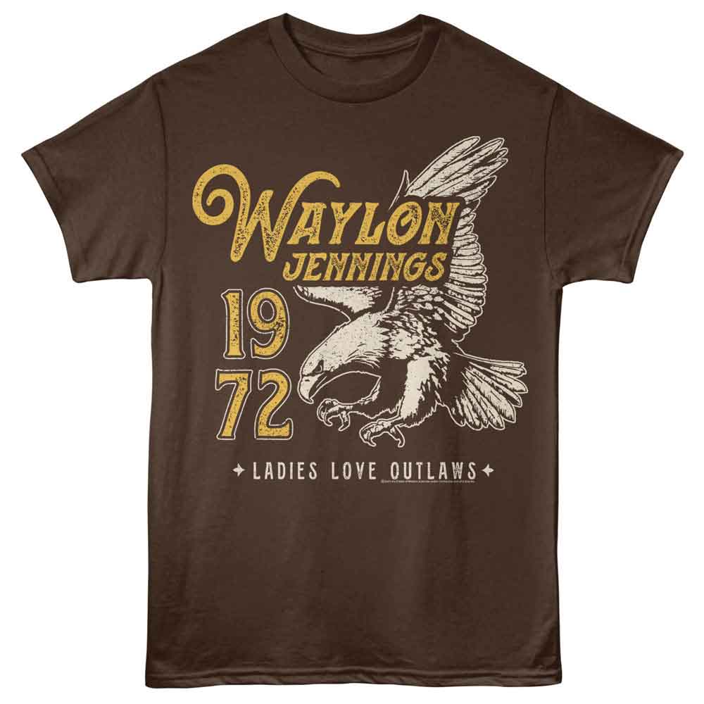 WAYLON JENNINGS-WAYLON JENNINGS 1972 EAGLE-DARK CHOCOLATE ADULT S/S TSHIRT