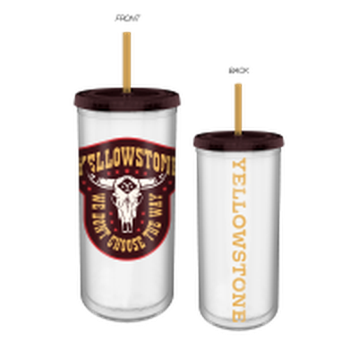 Yellowstone Don't Choose the Way 20oz Plastic Tall Cold Cup w/ Lid and Straw – 12 pc ppk ($5.25 each)