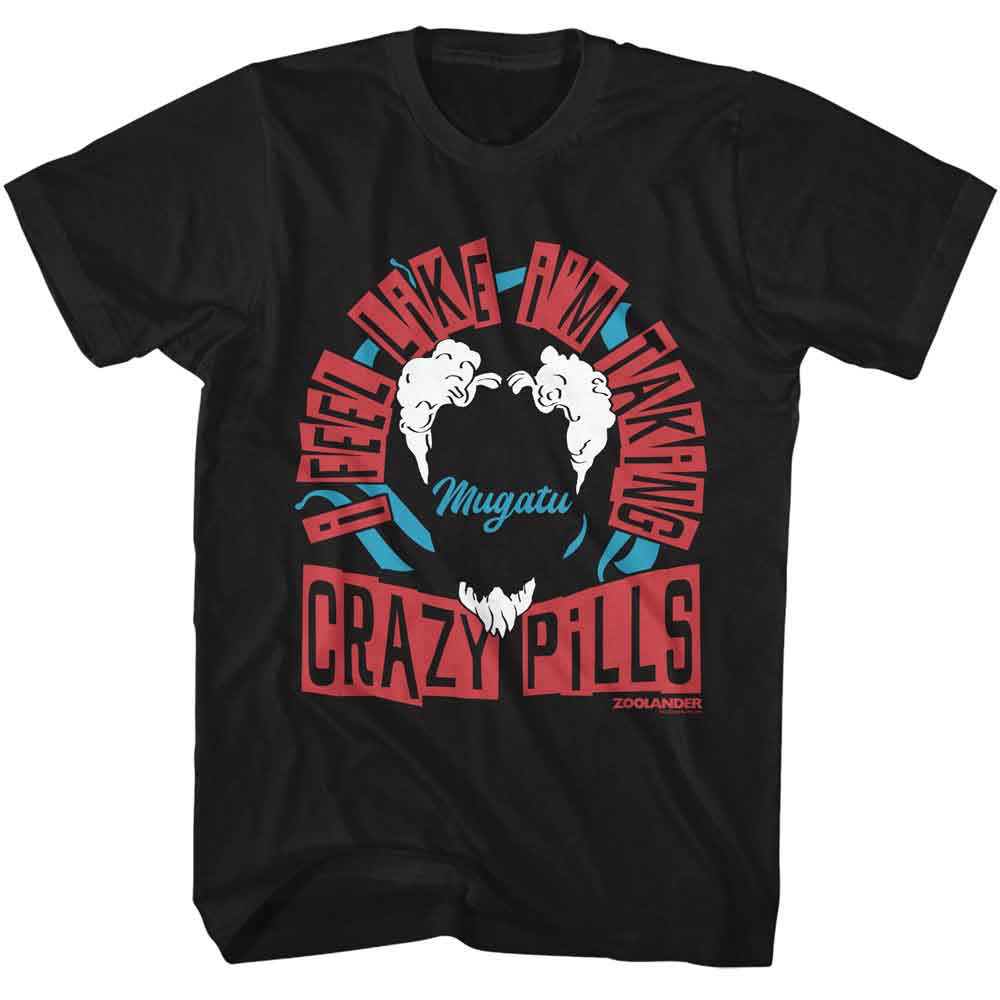 ZOOLANDER-ZOOLANDER CRAZY PILLS-BLACK ADULT S/S TSHIRT