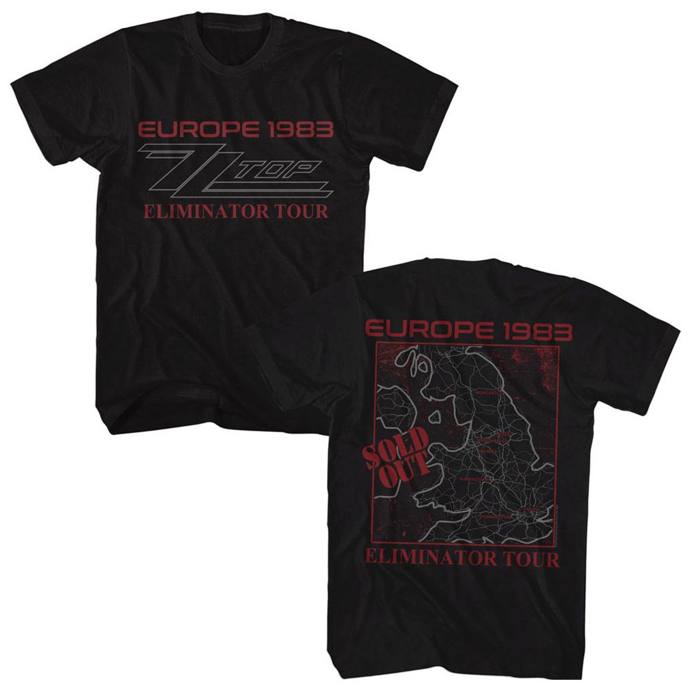 ZZ TOP-ZZ TOP EUROPE 1983-BLACK ADULT S/S TSHIRT