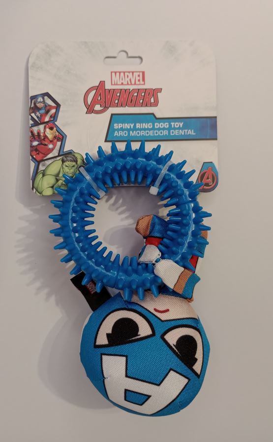 CLANDY - Dog Toy - Spinny Ring  - Capt America - 12 PC PPK ($7.50 EACH)