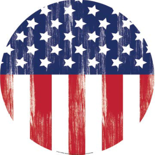 AMERICAN FLAG DOMED METAL SIGN - 15" ROUND- (2 PC PREPACK - $5.50 EACH)