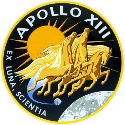 APOLLO 13 DOMED METAL SIGN - 15" ROUND- (2 PC PREPACK - $5.50 EACH)