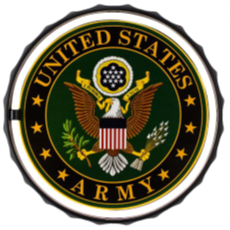 UNITED STATES ARMY- 12" ROUND LED ROPE SIGN - (2 PC PPK - $14.25 EACH)