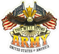 Thumbnail for 16.5” x 14.97” - THIS WE WILL DEFEND ARMY - SHAPED AND EMBOSSED METAL SIGN - (2 PC PREPACK - $9.00 EACH)
