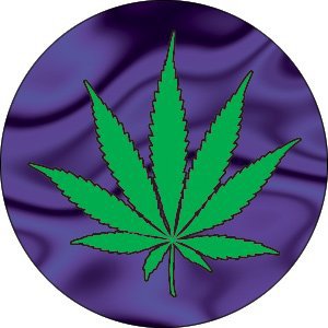 Pot Leaf Purple Haze 1" Button - 6 pc prepack