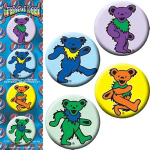 Grateful Dead 4 Pack 1.5" Button Set - 3 pc prepack