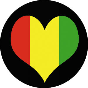 Generic Rasta Heart 1.25" Button - 6 pc prepack