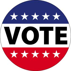 Vote 1.5" Round Button - 6 pc prepack