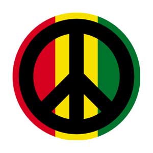 Rasta Peace 1.25" Button - 6 pc prepack