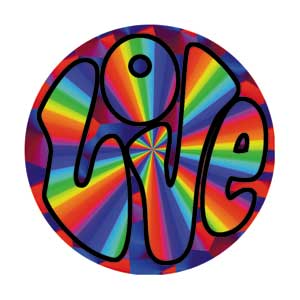 Love Psychedelic 1.25" Button - 6 pc prepack