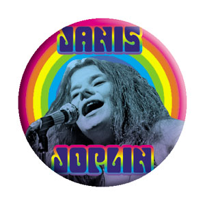 Janis Joplin Heart 1.25" Button - 6 pc prepack