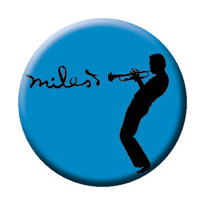 Miles Davis Silhouette 1.25" Round Button - 6 pc prepack