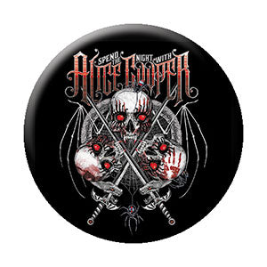 Alice Cooper Vampire Skull 1.25" Round Button - 6 pc prepack