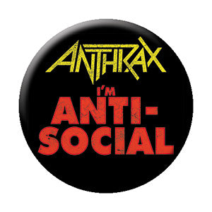 Anthrax Anti-Social 1.25" Round Button - 6 pc prepack