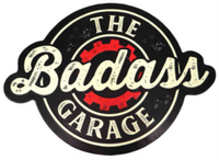 Thumbnail for 18.25X13.5 - THE BADASS GARAGE - SHAPED AND EMBOSSED METAL SIGN - (2 PC PREPACK - $9.00 EACH)