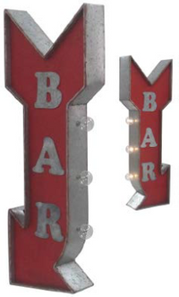 Thumbnail for 30x10 - BAR LARGE - 2 SIDED METAL SIGN - WITH LED BULBS- (2 PC PREPACK - $27.50 EACH)