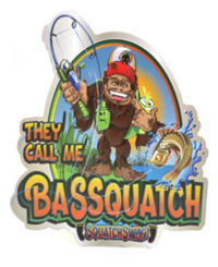 Thumbnail for 15X17.5 - BASSQUATCH - SHAPED AND EMBOSSED METAL SIGN - (2 PC PREPACK - $9.00 EACH)