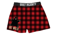 Thumbnail for BRIEF INSANITY Be Wild Red Plaid Boxer Shorts