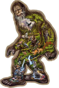 Thumbnail for 12.91” x 19.31” - BIGFOOT COLLAGE - SHAPED AND EMBOSSED METAL SIGN - (2 PC PREPACK - $9.00 EACH)