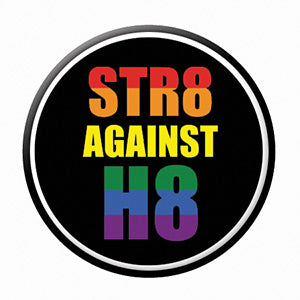 LGBTQ+ Str8 Against H8 1.25" Button - 6 pc prepack